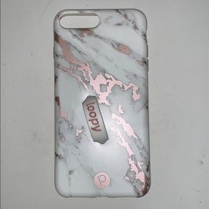 Rose marble metallic Loopy phone case